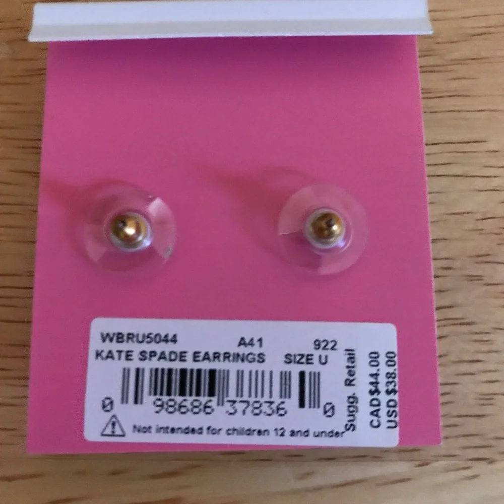 Kate Spade New York Square Stud Earrings New With Tag Style Number WBRU5044 - Picture 4 of 9